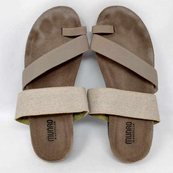 Munro Strappy Toe Loop Slip On Slide Sandals Women's Size 9WW - Picture 7 of 10